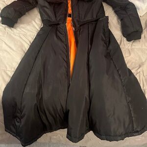 Black 2 piece  flight jacket with a flare